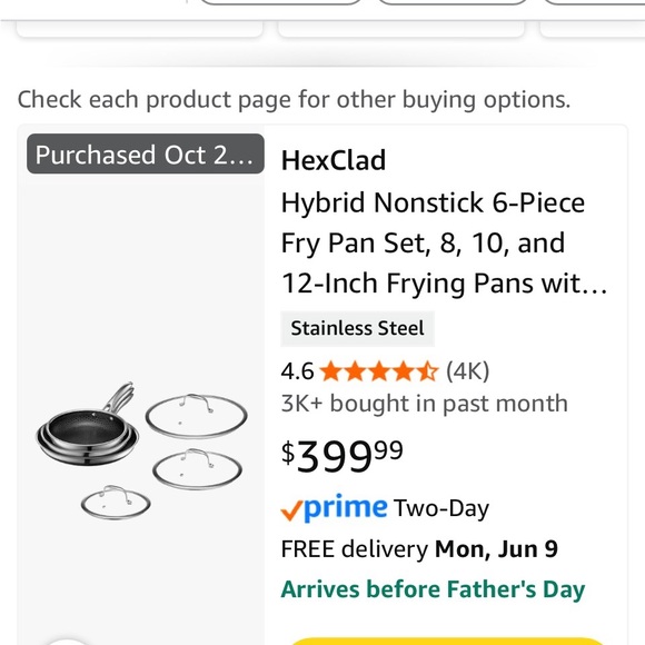 Hybrid Nonstick 6-Piece Fry Pan Set - Stainless Steel